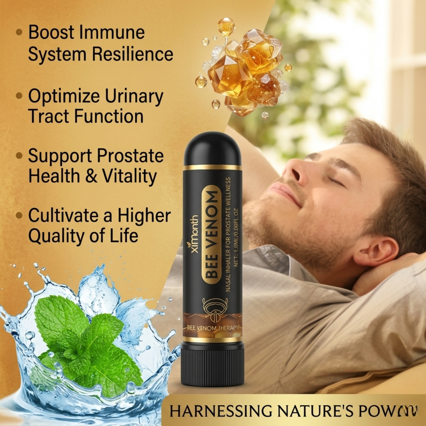 Ximonth Bee Venom Nasal Inhaler for Prostate Wellness - Stick for Men’s Circulation & Vitality Support