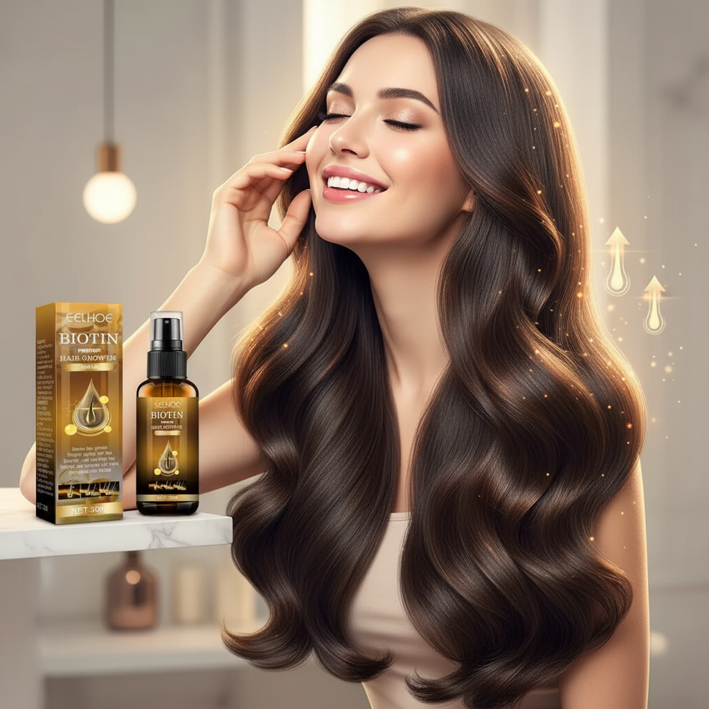 Biotin Hair Growth Serum by EELHOE - Anti-Hair Loss Treatment, Hair Thickening Serum, Strengthening & Revitalizing - 30ml