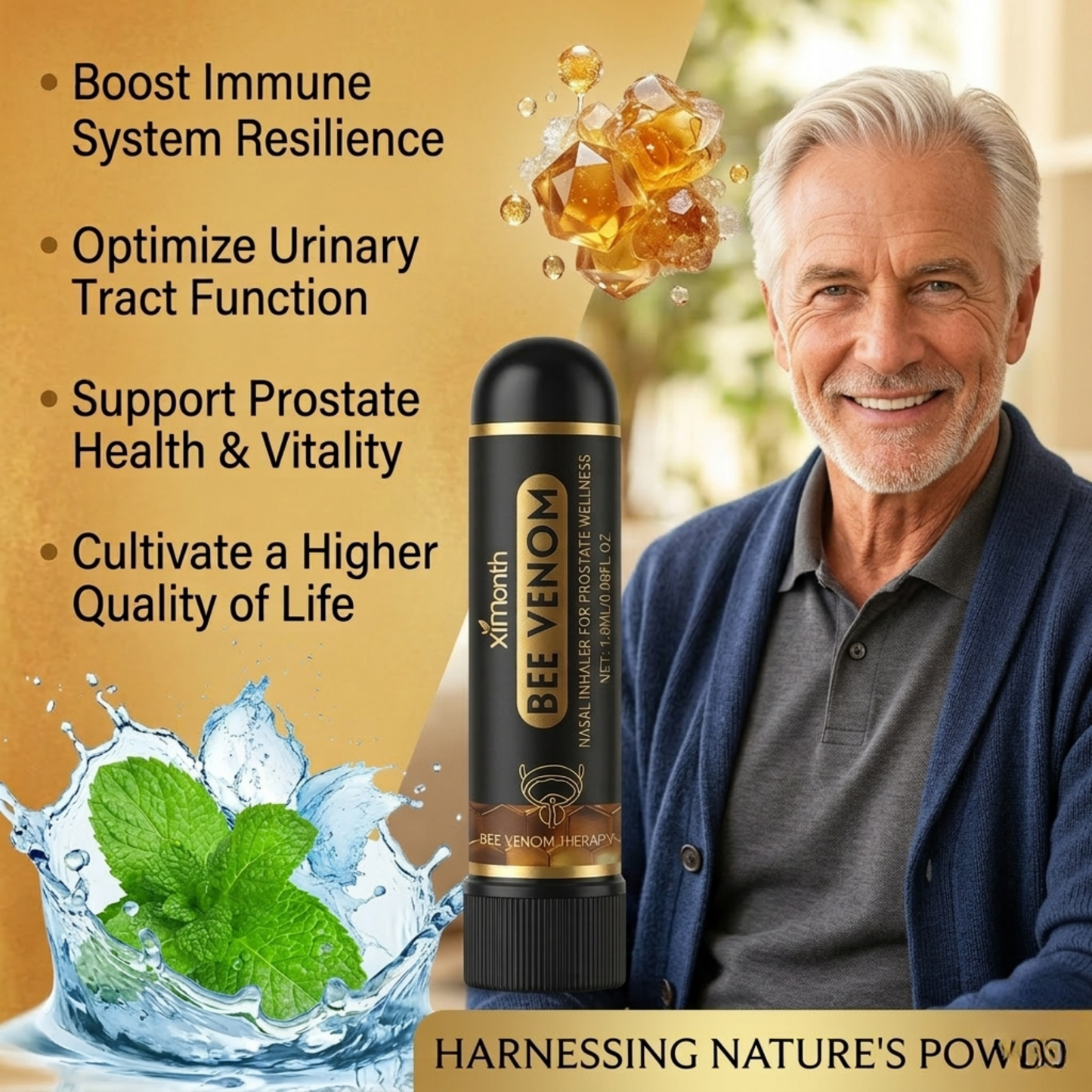 Ximonth Bee Venom Nasal Inhaler for Prostate Wellness - Stick for Men’s Circulation & Vitality Support
