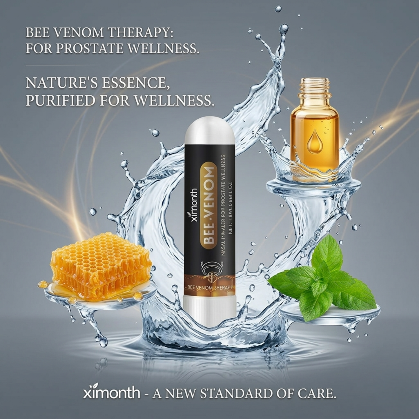 Ximonth Bee Venom Nasal Inhaler for Prostate Wellness - Stick for Men’s Circulation & Vitality Support