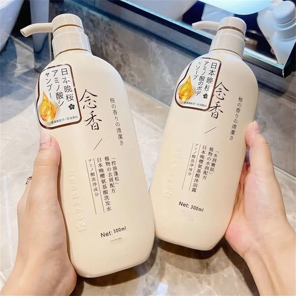 Japanese Amino Shampoo & Conditioner – Hair Repair & Anti-Hair Loss Formula | Smooth, Thick & Nourishing Care (300ml)