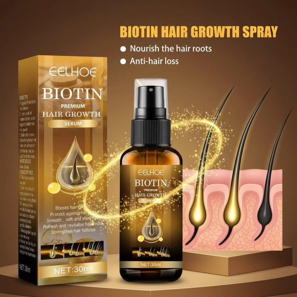 Biotin Hair Growth Serum by EELHOE - Anti-Hair Loss Treatment, Hair Thickening Serum, Strengthening & Revitalizing - 30ml