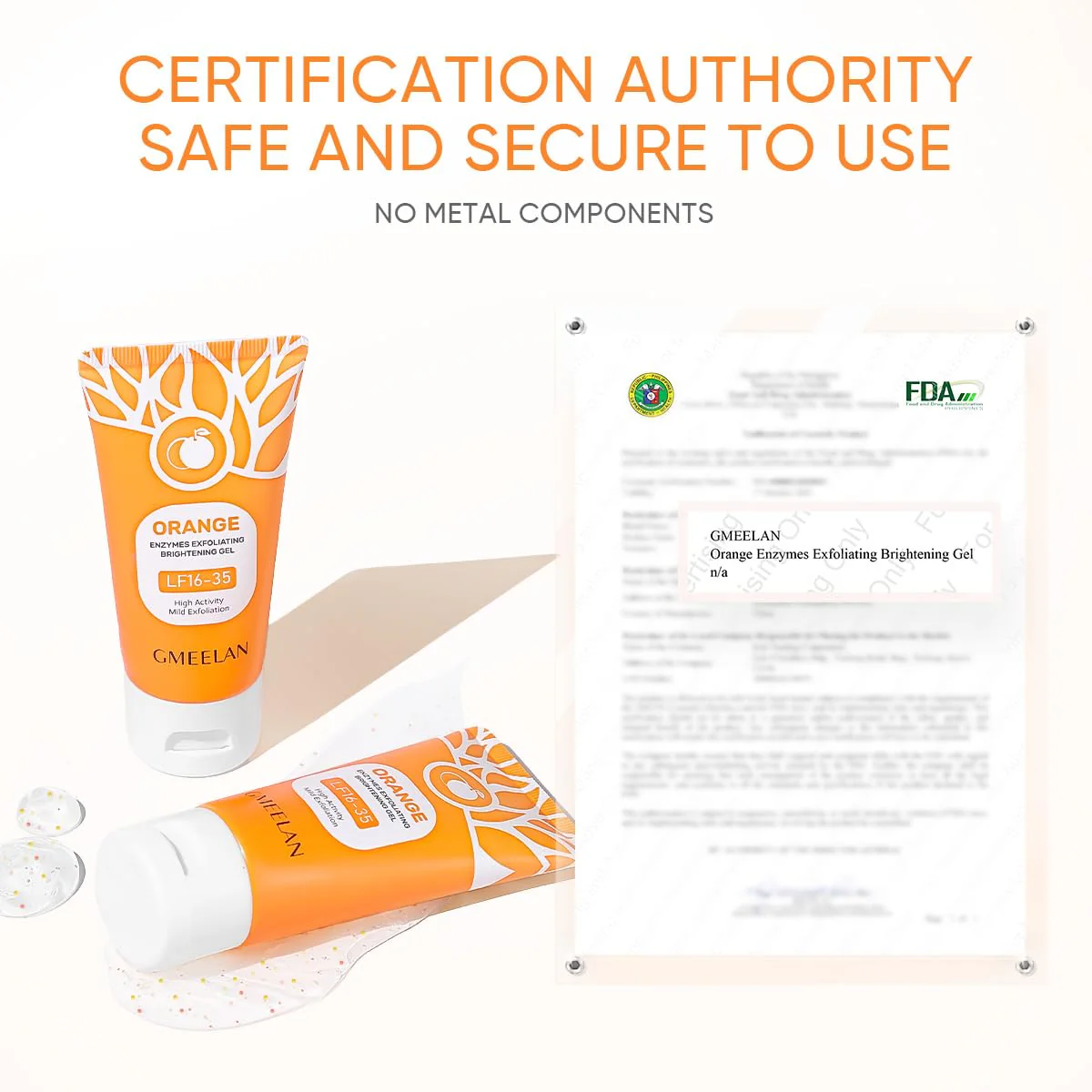 Orange Whitening Exfoliating Brightening Gel – Deep Cleansing & Skin Brightening Face Scrub